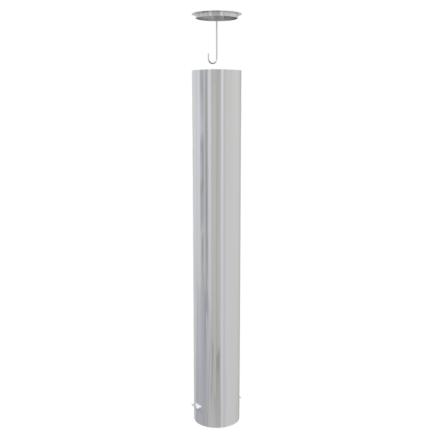 Barrier bollard | Steel tube  323 x 5 mm | stationary | for setting in concrete | hot-dip galvanized | total length: 2400 mm | steel cap with concrete anchor